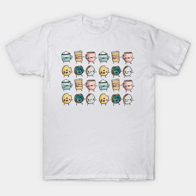 Donut and Coffee Zombies T-Shirt by staceyromanart